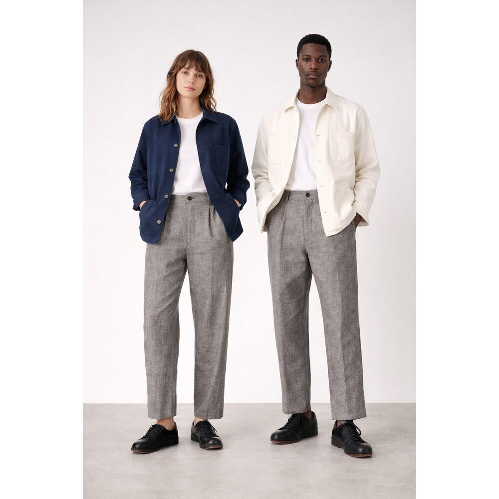 Blluemade Double Pleat Trousers – Unisex Large – Linen/Wool Blend – AW19